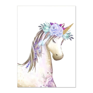 Tableau toile licorne