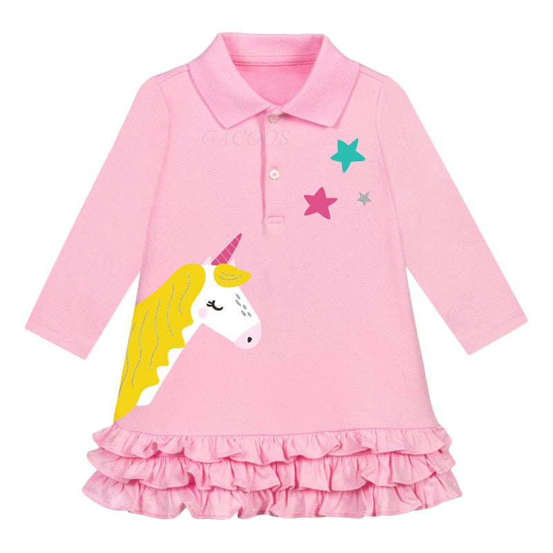 Robe d' Automne Licorne Pour Fille