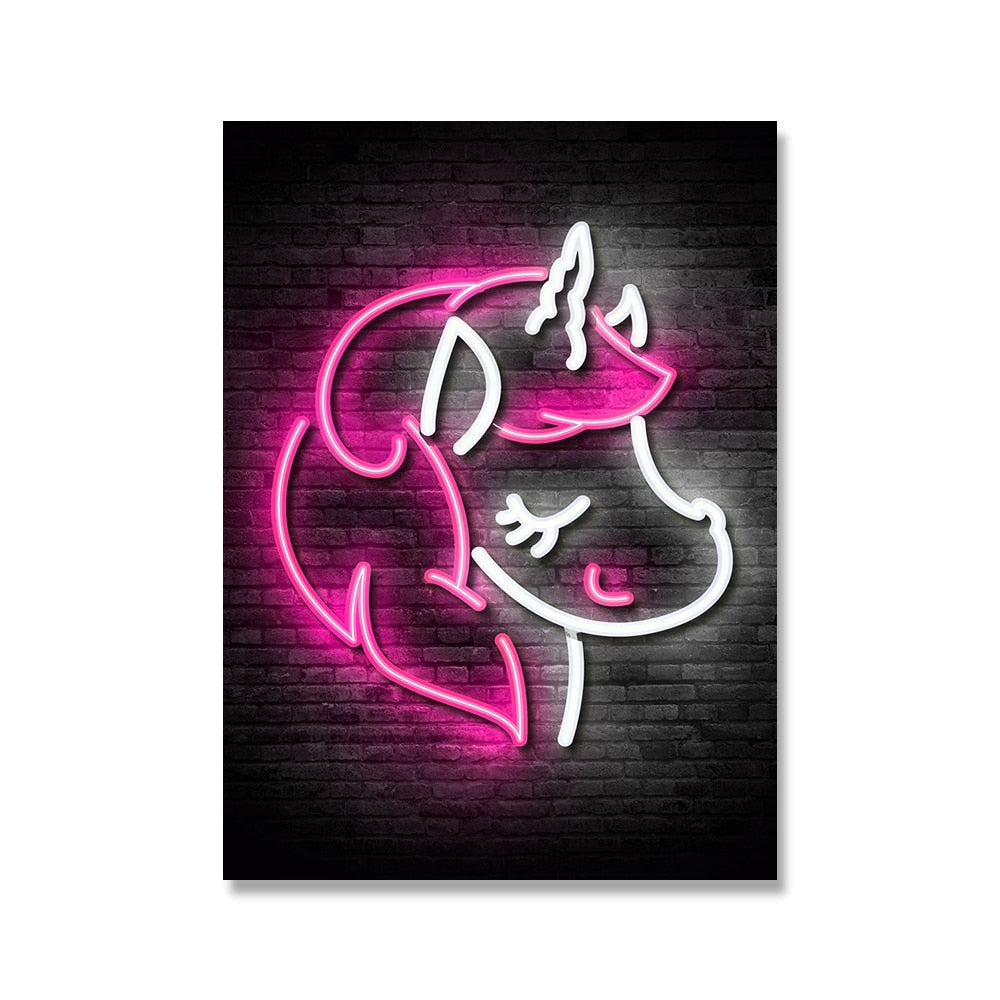 Affiche licorne lumineuse