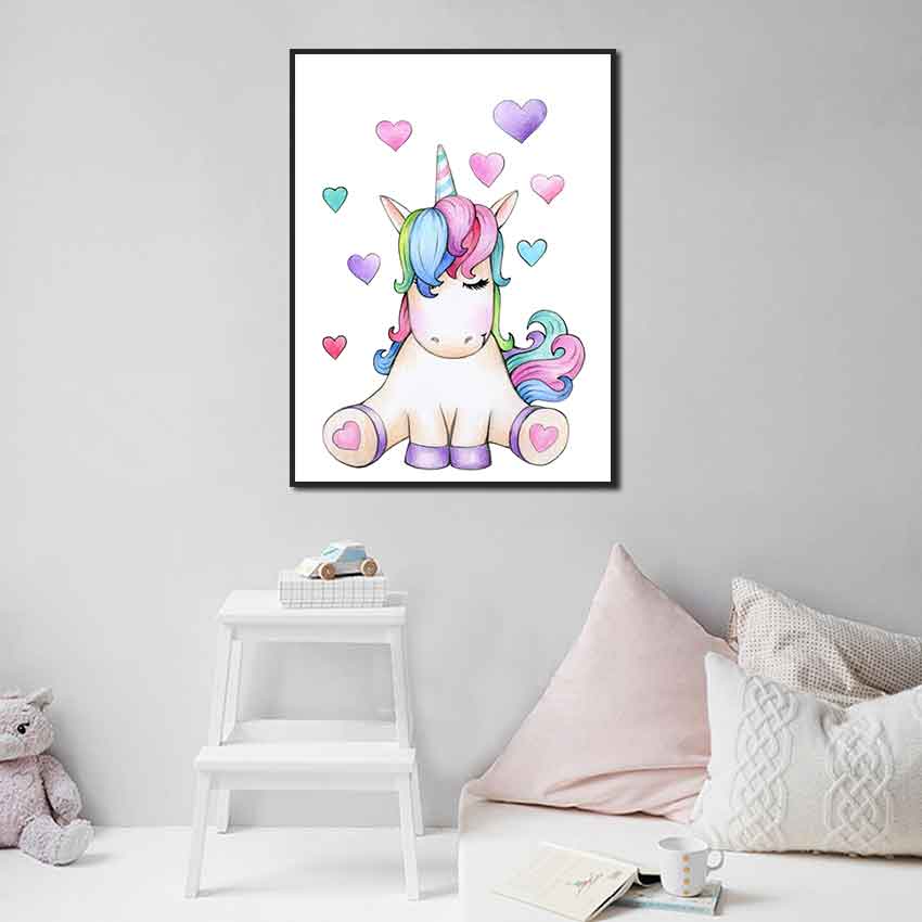 Tableau licorne amoureuse