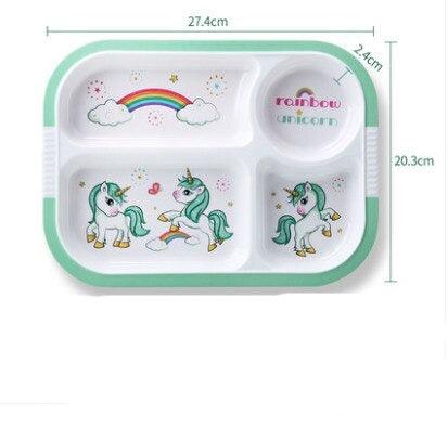 Assiette licorne à compartiments et en mélamine