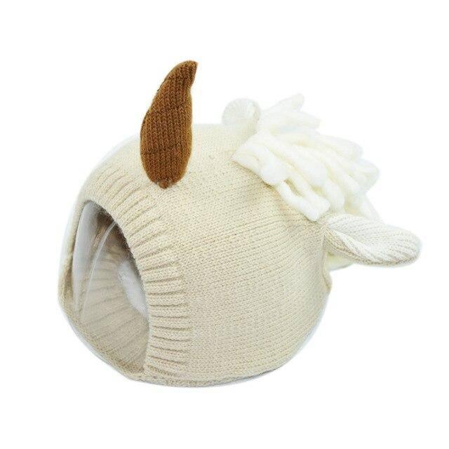 Bonnet Cagoule Licorne Bébé Fille Et Garçon Beige - Une Licorne