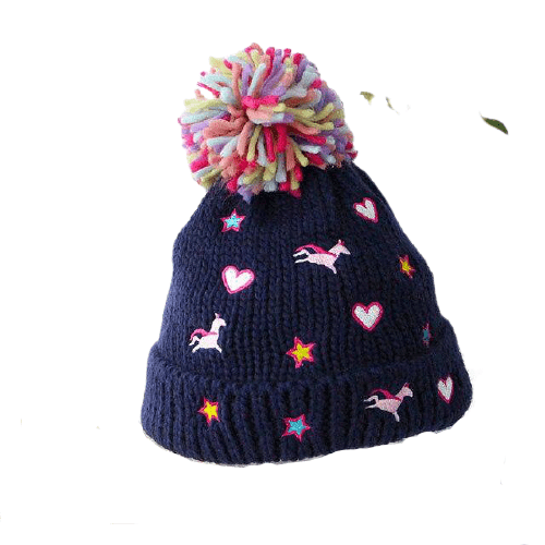 Bonnet Haut Licorne Avec Pompon Pour Bébé - Licorne