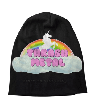 Bonnet Hip Hop Noir Avec Impression Licorne