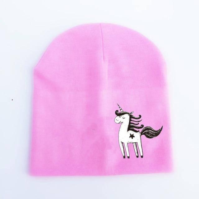 Bonnet Jersey Licorne Garçon et Fille Rose - Une Licorne