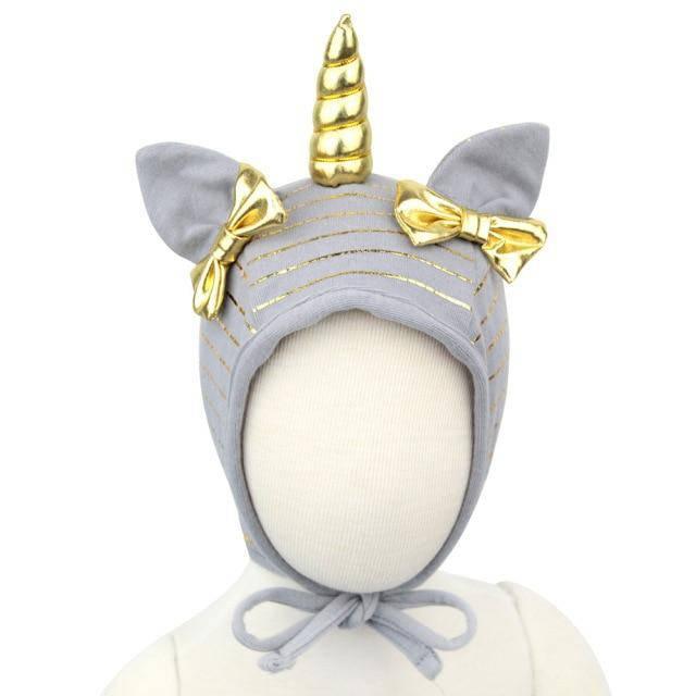 Bonnet Licorne Doré Gris - Une Licorne