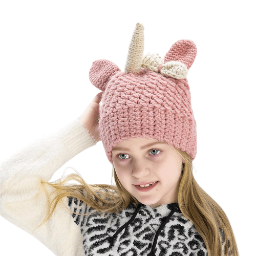 Bonnet Licorne Grosse Maille Pour Fille - Une Licorne