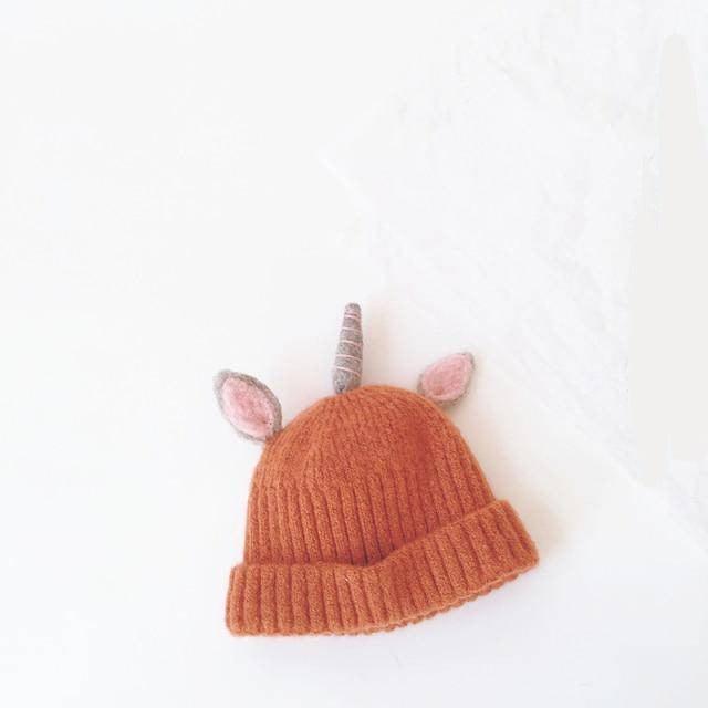 Bonnet Licorne Unisexe Pour Enfant Orange -  Une Licorne