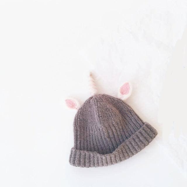 Bonnet Licorne Unisexe Pour Enfant Gris - Une Licorne