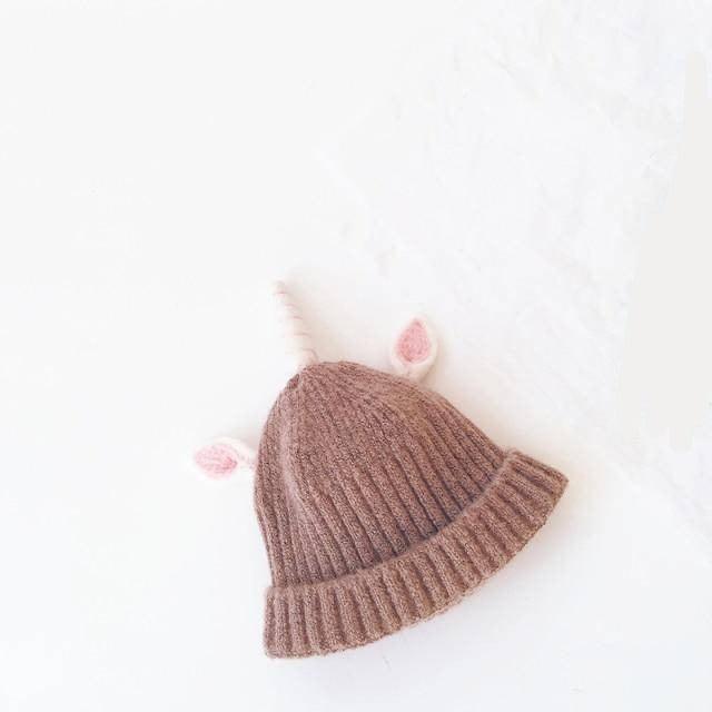 Bonnet Licorne Unisexe Pour Enfant Marron - Une Licorne