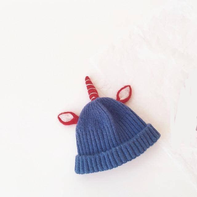 Bonnet Licorne Unisexe Pour Enfant Bleu - Une Licorne