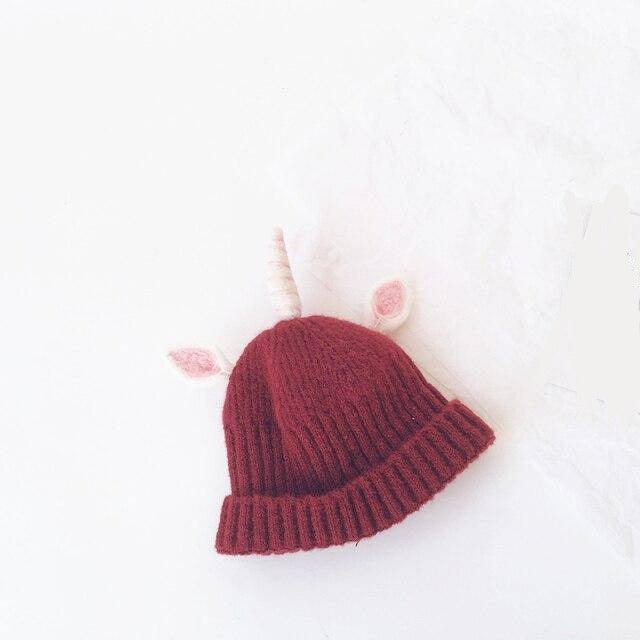 Bonnet Licorne Unisexe Pour Enfant Rouge - Une Licorne