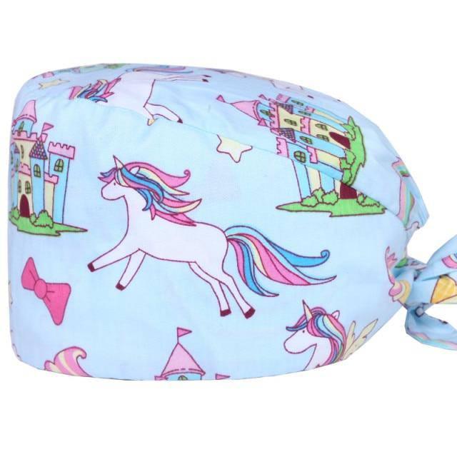 Bonnet Protection Cheveux Motif Licorne Bleu - Une Licorne