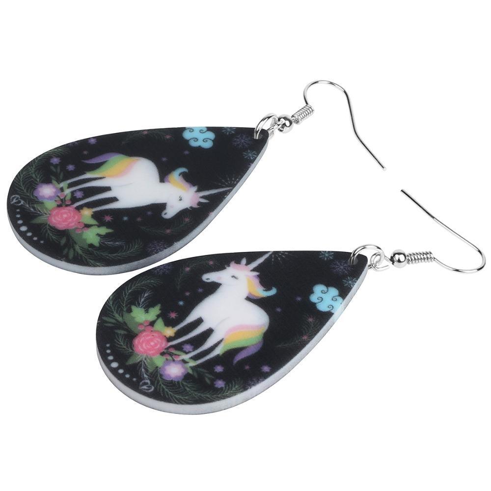 Boucles d'Oreilles Licorne<br> Pendantes - Une Licorne