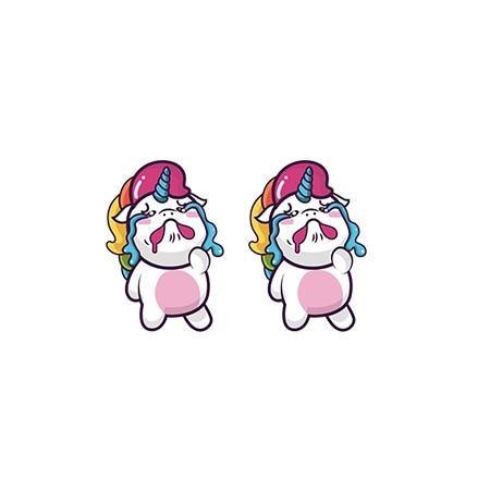 Boucles d'Oreilles Licorne<br> Qui Pleure - Une Licorne