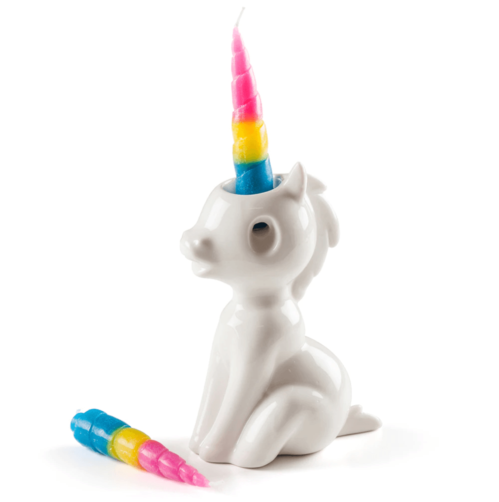 Bougie arc-en-ciel licorne qui pleure