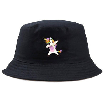 Chapeau De Pêche Noir Licorne Qui Dab - Licorne