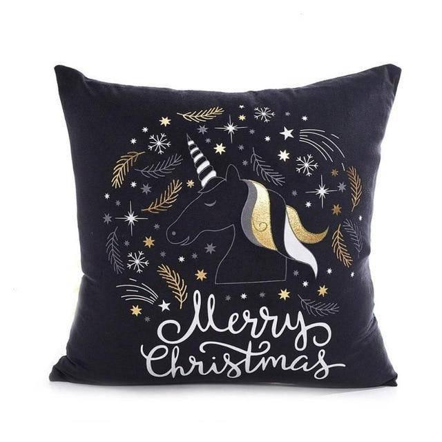 Housse de  Coussin<br> Licorne Noël - Une Licorne