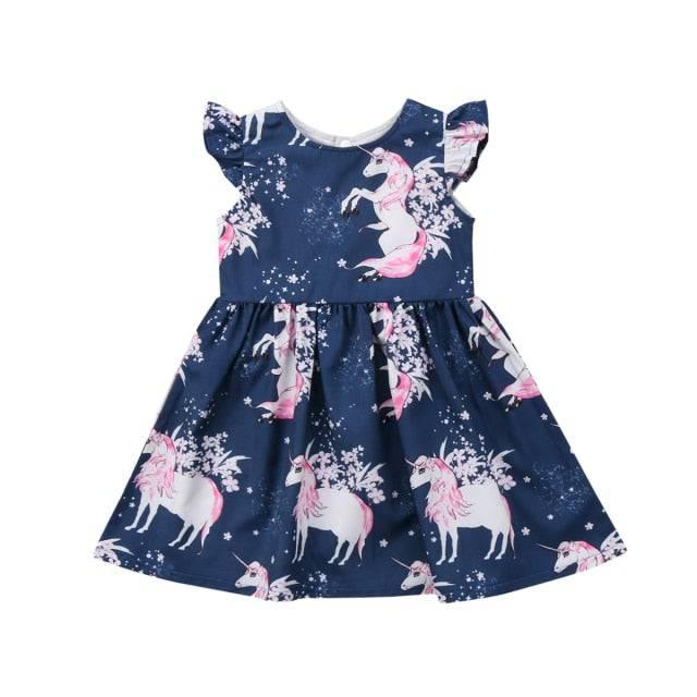 Robe d'été licorne fille 