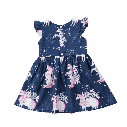 Robe légère d'été licorne fille 