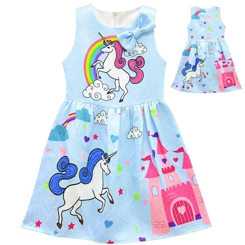 Robe Licorne A Noeud Fille - Licorne