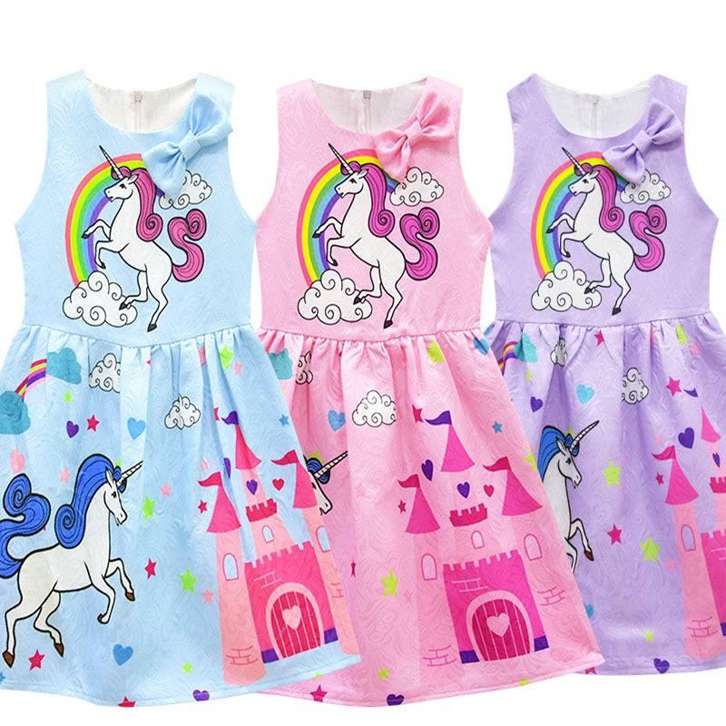 Robe Licorne A Noeud Fille - Licorne