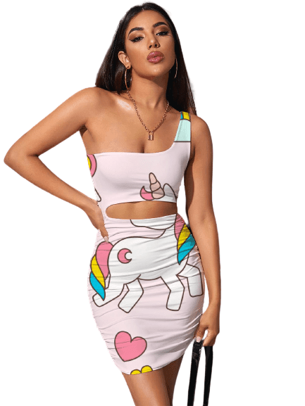 Robe Licorne Asymétrique Femme - Licorne