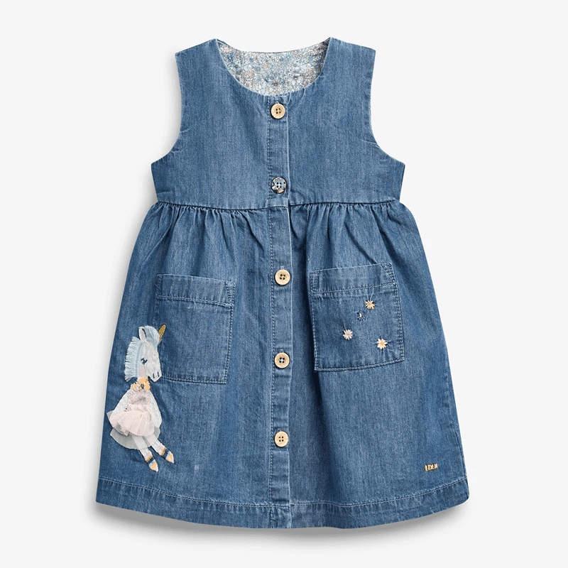 Robe Licorne Denim Fille - Une Licorne