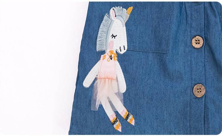 Robe Licorne Denim Fille - Une Licorne