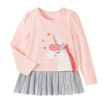 Robe Licorne Drapée Fille - Licorne