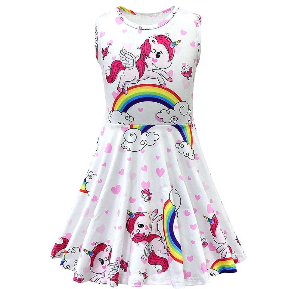 Robe licorne en soie pour fille