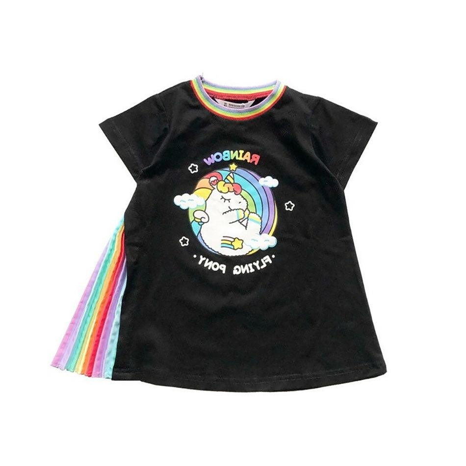 Robe licorne fente plissée fille