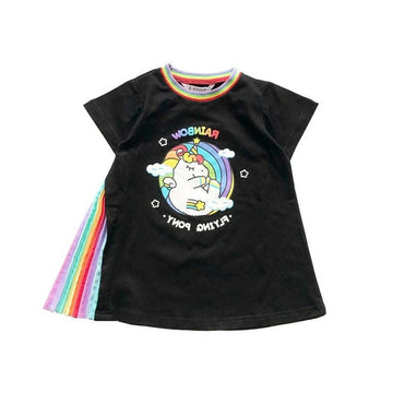 Robe Licorne Fente Plissée Fille