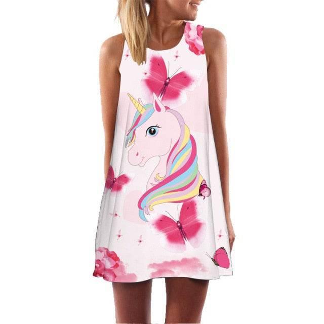 Robe Licorne Papillons Femme - Licorne