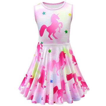 Robe Licorne Rose Dégradée Fille