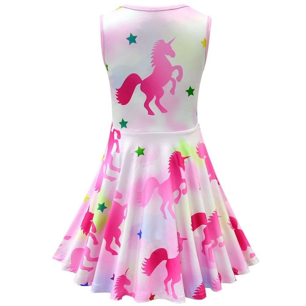 Robe Licorne Rose Dégradée Fille - Licorne