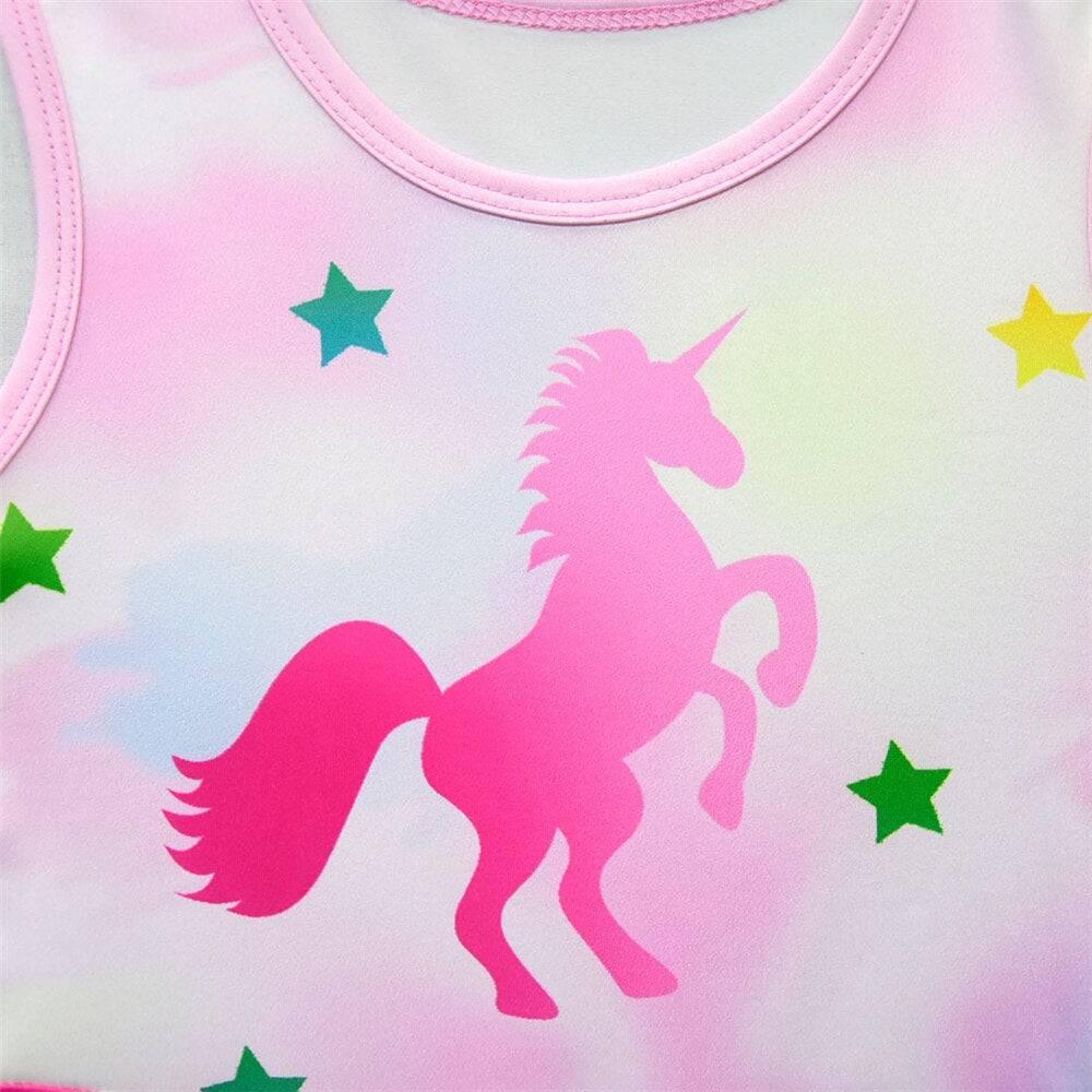 Robe Licorne Rose Dégradée Fille - Licorne