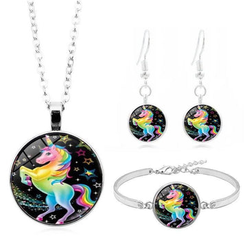 Set Bijoux Licorne En Acier