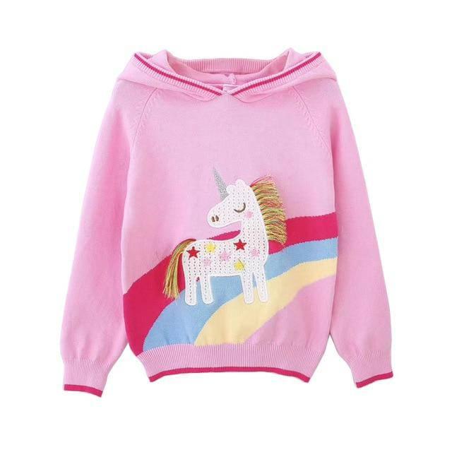 Sweat Capuche Licorne Fille - Une Licorne