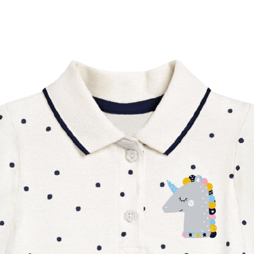 col Tunique licorne a pois fille
